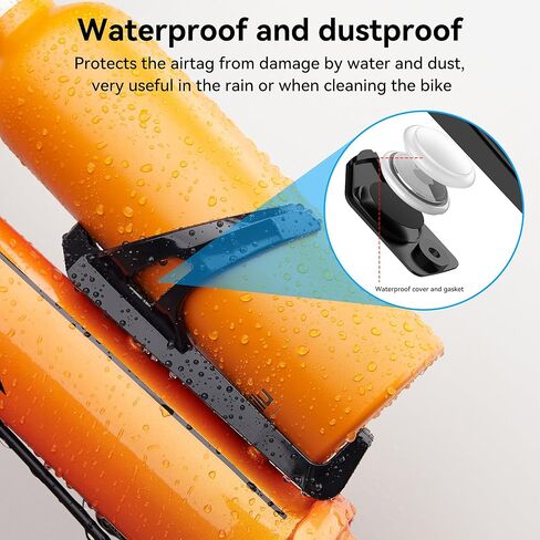 DDJ Waterproof for Samsung Smart Tag 2 & Moto Tag & AirTag Bike Bottle Holder Mount with Reflector, Anti-Theft Bike GPS Tracker Mount, Universal Drink Cup Bicycle Cage, for Electric/Mountain Bikes in Kuwait