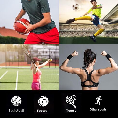2 Pcs Sweatbands Sports Wristband Tennis Basketball Running Cotton Sweat Band for Grips Sport Elastic Wrist Bands Women Men in Saudi Arabia