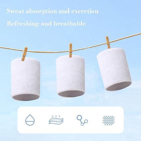 2 Pcs Sweatbands Sports Wristband Tennis Basketball Running Cotton Sweat Band for Grips Sport Elastic Wrist Bands Women Men in Saudi Arabia