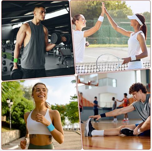Sports Sweatbands - Cotton Terry Cloth Wristbands Sweat Absorbent Use for Workout & Basketball & Running in Saudi Arabia