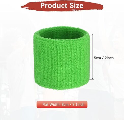 Sports Sweatbands - Cotton Terry Cloth Wristbands Sweat Absorbent Use for Workout & Basketball & Running in Saudi Arabia