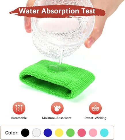 Sports Sweatbands - Cotton Terry Cloth Wristbands Sweat Absorbent Use for Workout & Basketball & Running in Saudi Arabia