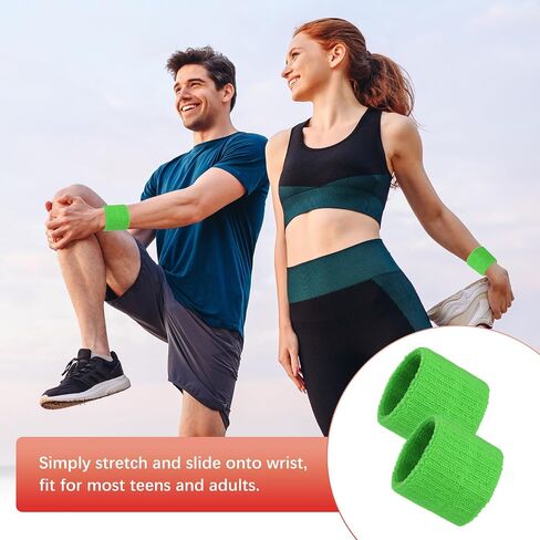 Sports Sweatbands - Cotton Terry Cloth Wristbands Sweat Absorbent Use for Workout & Basketball & Running in Saudi Arabia