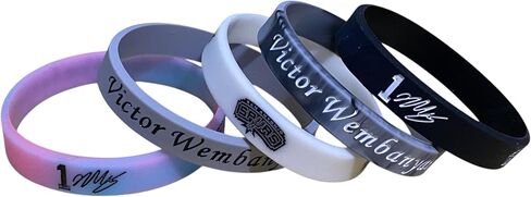 Victor Wembanyama Wristband Set – 5-Pack Silicone Basketball Bracelets – Wemby #1 Fan Gear – Defensive Length & Rookie Energy Sports Accessory in Saudi Arabia