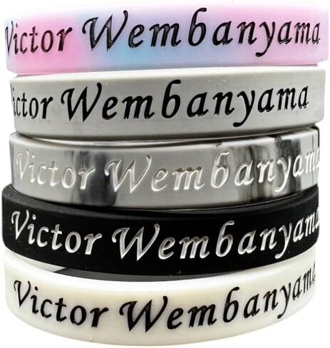 Victor Wembanyama Wristband Set – 5-Pack Silicone Basketball Bracelets – Wemby #1 Fan Gear – Defensive Length & Rookie Energy Sports Accessory in Saudi Arabia