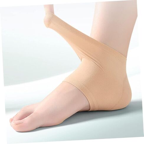 4pairs Moisturizing Heel Support Outdoor Heel Sleeves for Men Women Soft Foot Cushions for Walking Sports Skin Tone Washable Reusable in Saudi Arabia