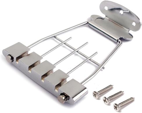 HEMOTON Adjustable Plated 4 String Guitar Tailpiece Bridge with Screws for Guitar 15mm Spacing Sturdy Design for Enhanced Sound and Performance in Saudi Arabia