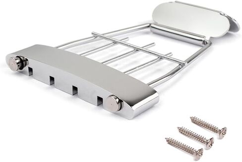 HEMOTON Adjustable Plated 4 String Guitar Tailpiece Bridge with Screws for Guitar 15mm Spacing Sturdy Design for Enhanced Sound and Performance in Saudi Arabia