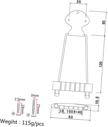 SUPVOX String Guitar Bridge Gold Tailpiece Pins Jazz Archtop Tailpiece Upgrade in Saudi Arabia