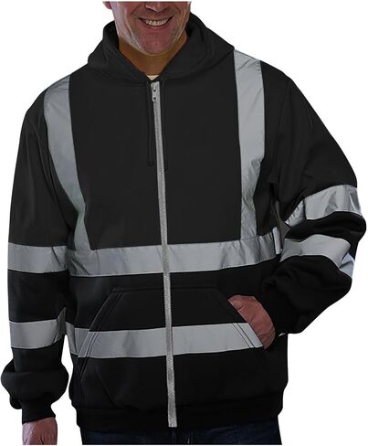 High Visibility Hoodies for Men Safety Waterproof T Shirt ANSI Reflective Work Short Sleeve Shirt Construction Tops in Saudi Arabia