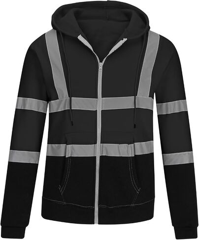 High Visibility Hoodies for Men Safety Waterproof T Shirt ANSI Reflective Work Short Sleeve Shirt Construction Tops in Saudi Arabia