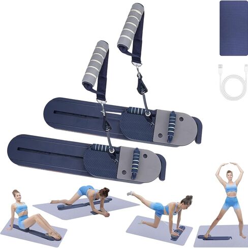 Pilates Reformer Machine with Resistance Bands – Upgraded Multifunctional Fitness Board for Home Workout, Includes Push-Up Board, Ab Slider, Balance Trainer & Digital Timer for Core, Legs in Saudi Arabia