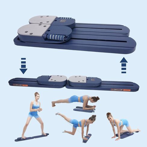 Pilates Reformer Machine with Resistance Bands – Upgraded Multifunctional Fitness Board for Home Workout, Includes Push-Up Board, Ab Slider, Balance Trainer & Digital Timer for Core, Legs in Saudi Arabia