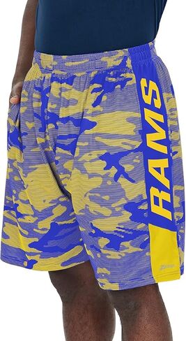 Zubaz NFL Men's Adult 9" Inseam Athletic Shorts - Wild and Colorful Designs (Small - 3XL) in Saudi Arabia