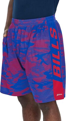 Zubaz NFL Men's Adult 9" Inseam Athletic Shorts - Wild and Colorful Designs (Small - 3XL) in Saudi Arabia