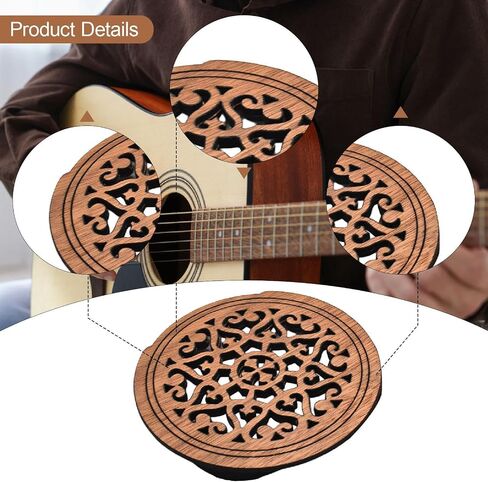 DYNWAVE غيتار Soundhole غطاء كتلة حامي لأجزاء الغيتار الصوتية الكلاسيكية ملحق عملي استبدال ردود الفعل المخفض، نمط أصفر in Saudi Arabia