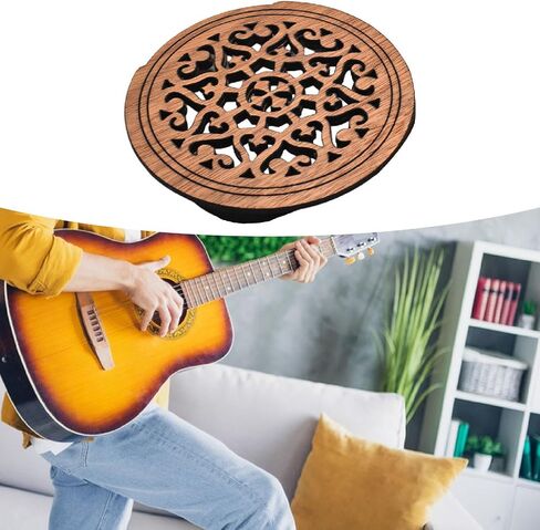 DYNWAVE غيتار Soundhole غطاء كتلة حامي لأجزاء الغيتار الصوتية الكلاسيكية ملحق عملي استبدال ردود الفعل المخفض، نمط أصفر in Saudi Arabia
