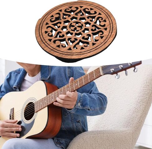 DYNWAVE غيتار Soundhole غطاء كتلة حامي لأجزاء الغيتار الصوتية الكلاسيكية ملحق عملي استبدال ردود الفعل المخفض، نمط أصفر in Saudi Arabia