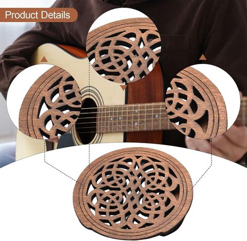 DYNWAVE غيتار Soundhole غطاء كتلة حامي لأجزاء الغيتار الصوتية الكلاسيكية ملحق عملي استبدال ردود الفعل المخفض، نمط أصفر in Saudi Arabia