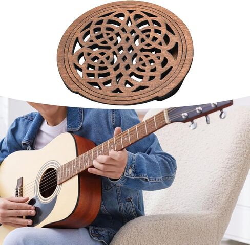 DYNWAVE غيتار Soundhole غطاء كتلة حامي لأجزاء الغيتار الصوتية الكلاسيكية ملحق عملي استبدال ردود الفعل المخفض، نمط أصفر in Saudi Arabia