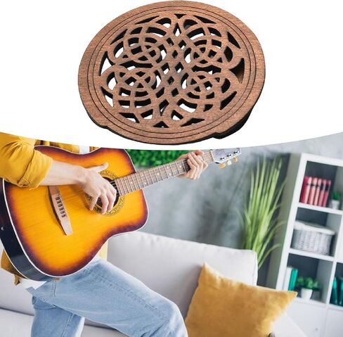DYNWAVE غيتار Soundhole غطاء كتلة حامي لأجزاء الغيتار الصوتية الكلاسيكية ملحق عملي استبدال ردود الفعل المخفض، نمط أصفر in Saudi Arabia