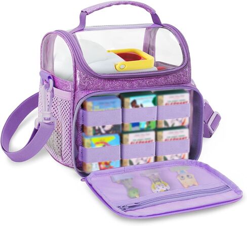 LoDrid Travel Carrying Case Compatible with Little Tikes Story Dream Machine Starter Set, Storage Bag with Handle and Shoulder Strap for Characters and Books, Purple, Case Only in Saudi Arabia