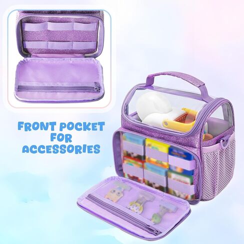 LoDrid Travel Carrying Case Compatible with Little Tikes Story Dream Machine Starter Set, Storage Bag with Handle and Shoulder Strap for Characters and Books, Purple, Case Only in Saudi Arabia