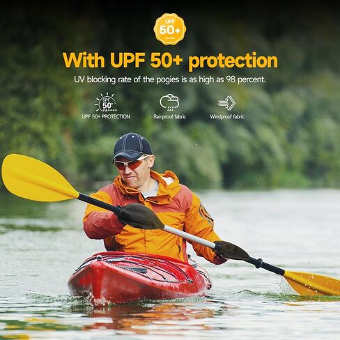Tontron Sunscreen UV Protection Kayaking Pogies for Kayaking,Sea Kayak Canoe Touring Paddle,Paddling (Red with Air Vent) in Saudi Arabia