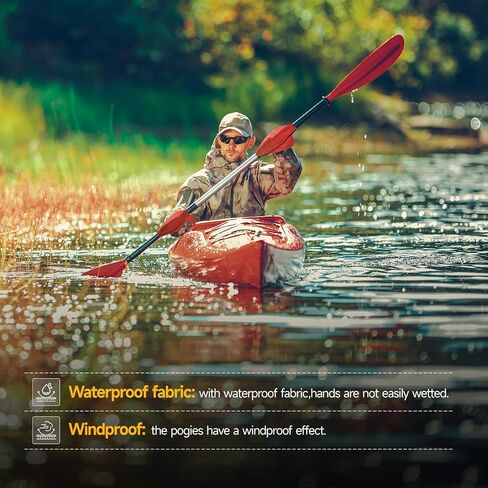 Tontron Sunscreen UV Protection Kayaking Pogies for Kayaking,Sea Kayak Canoe Touring Paddle,Paddling (Red with Air Vent) in Saudi Arabia