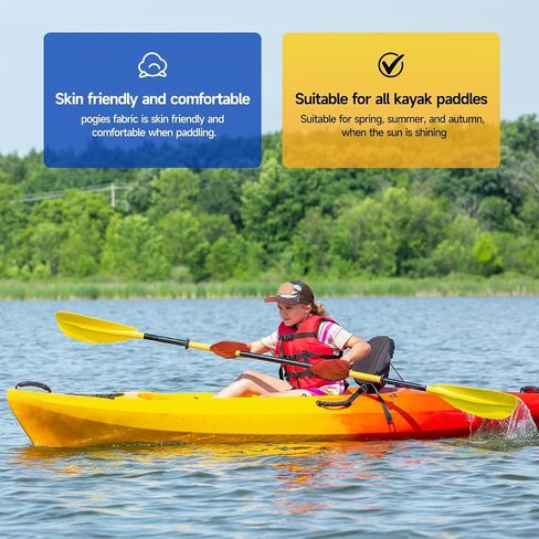 Tontron Sunscreen UV Protection Kayaking Pogies for Kayaking,Sea Kayak Canoe Touring Paddle,Paddling (Red with Air Vent) in Saudi Arabia