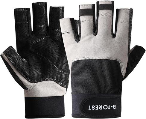 B-Forest 3/4 Length Finger Sailing Gloves for Kayaking，Rowing,Stand Up Paddle Boards, Water Skiing, Paddling and Diving,Professional Fishing Gloves for Men Women Youth in Kuwait