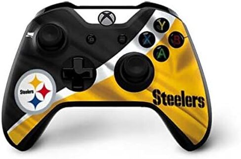 غلاف Skinit المخصص للألعاب متوافق مع وحدة تحكم Xbox One X - تصميم مرخص رسميًا من NFL Pittsburgh Steelers in Saudi Arabia