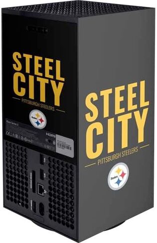 ملصق Skinit المخصص للألعاب متوافق مع وحدة تحكم Xbox Series X - تصميم مرخص رسميًا من NFL Pittsburgh Steelers in Saudi Arabia