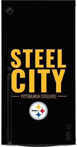 ملصق Skinit المخصص للألعاب متوافق مع وحدة تحكم Xbox Series X - تصميم مرخص رسميًا من NFL Pittsburgh Steelers in Saudi Arabia