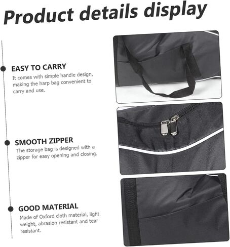 UPKOCH Thick Padded Lyre Harp Bag for 15-String Instruments Oxford Cloth Portable Music Storage Pouch Adjustable Strap for Musicians and Travel in Saudi Arabia