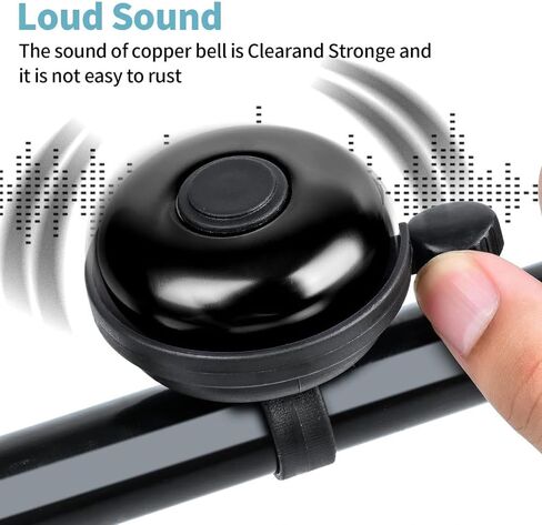 Classic Bike Bell Aluminum Loud Crisp Clear Sound Bicycle Bike Bell for Adults Black in Saudi Arabia