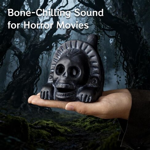 Authentic Aztec Death Whistle - Handcrafted Clay Skull with Ear-Piercing Scream Sound for Horror Films, Halloween Pranks & Spiritual Rituals (Sunburst Gold) in Saudi Arabia