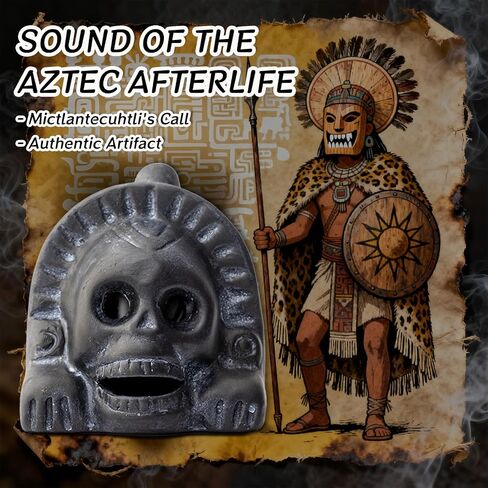 Authentic Aztec Death Whistle - Handcrafted Clay Skull with Ear-Piercing Scream Sound for Horror Films, Halloween Pranks & Spiritual Rituals (Sunburst Gold) in Saudi Arabia