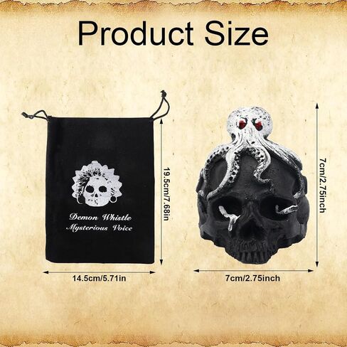 BOXOB Aztec Death Whistle, Authentic Human Sound Screams War Loudest Mexican Skull Whistle with Drawstring Bag for Halloween Symbol of Adventure Courage Gag Gifts(Octopus Style) in Saudi Arabia