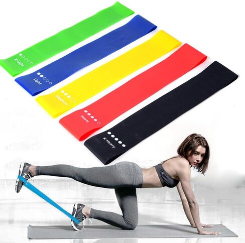 Resistance Bands for Working Out,5 PCS Elastic Loop Set for Hip & Leg Workouts in Saudi Arabia