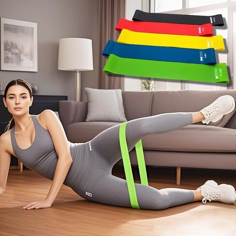 Resistance Bands for Working Out,5 PCS Elastic Loop Set for Hip & Leg Workouts in Saudi Arabia