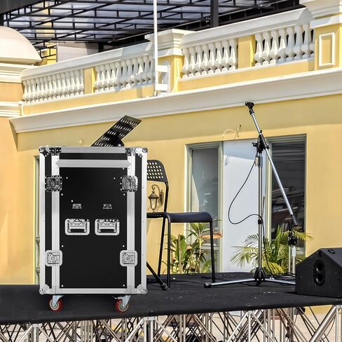 TOYANDONA Recording Studio Racks: 16u Portable Dj Table With Audio Mixer Stand - Stereo Cabinet And Media Console Cabinet For Stage Performance And Live Events in Saudi Arabia