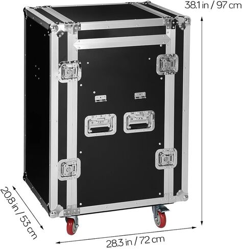 TOYANDONA Recording Studio Racks: 16u Portable Dj Table With Audio Mixer Stand - Stereo Cabinet And Media Console Cabinet For Stage Performance And Live Events in Saudi Arabia