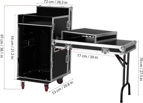 TOYANDONA Recording Studio Racks: 16u Portable Dj Table With Audio Mixer Stand - Stereo Cabinet And Media Console Cabinet For Stage Performance And Live Events in Saudi Arabia