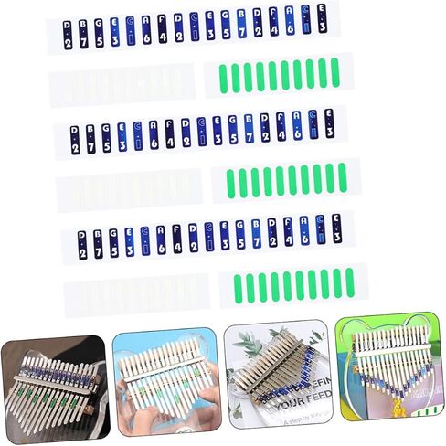 HANABASS 60PCS Thumb Piano Scale Stickers Removable Note Labels for Beginners Kalimba Accessories Colorful Design Easy to Use for Learning Music in Saudi Arabia