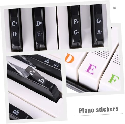 GALPADA 61/88 مفاتيح لوحة المفاتيح الإلكترونية الشارات المهنية ملصقات البيانو ملصقات للمبتدئين ملصقات ملاحظة قابلة للإزالة تصميم مرمزة بالألوان in Kuwait