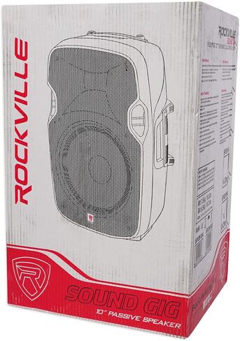 زوج Rockville SPGN108 مقاس 10 بوصة، مكبرات صوت سلبية بقدرة 800 وات الذروة 8 أوم DJ PA، بقدرة 200 وات RMS، وخزانة ABS، ومقبس قطبي، قطعتان in Saudi Arabia