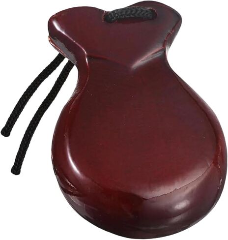 2X Wood Spanish Castanets with String Educational Music Instrument Flamenco Castanets for Classical Music Practice Gathering- Red in Saudi Arabia