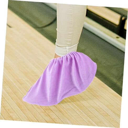 BESPORTBLE Thickened Flannelette Bowling Shoe Covers 4-Pack Non-Slip Washable Foot Protectors for Men and Women Indoor Use Sturdy Bowling Accessories Violet in Saudi Arabia