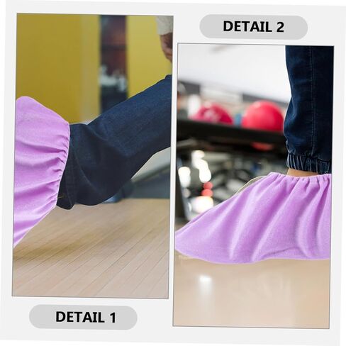 BESPORTBLE Thickened Flannelette Bowling Shoe Covers 4-Pack Non-Slip Washable Foot Protectors for Men and Women Indoor Use Sturdy Bowling Accessories Violet in Saudi Arabia